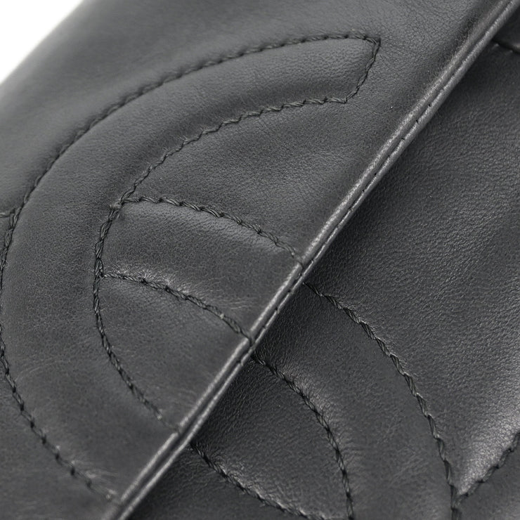 Chanel 2006-2008 Gray Lambskin Straight Flap Shoulder Bag