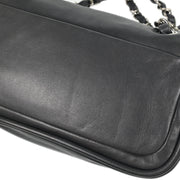 Chanel 2006-2008 Gray Lambskin Straight Flap Shoulder Bag