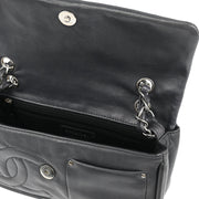 Chanel 2006-2008 Gray Lambskin Straight Flap Shoulder Bag