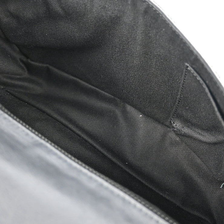 Chanel 2006-2008 Gray Lambskin Straight Flap Shoulder Bag