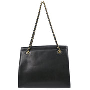 Chanel 1997-1999 Black Caviar Chain Shoulder Tote Bag