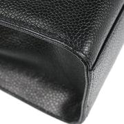 Chanel 1997-1999 Black Caviar Chain Shoulder Tote Bag