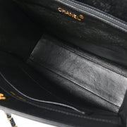 Chanel 1997-1999 Black Caviar Chain Shoulder Tote Bag