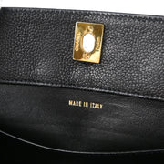 Chanel 1997-1999 Black Caviar Chain Shoulder Tote Bag