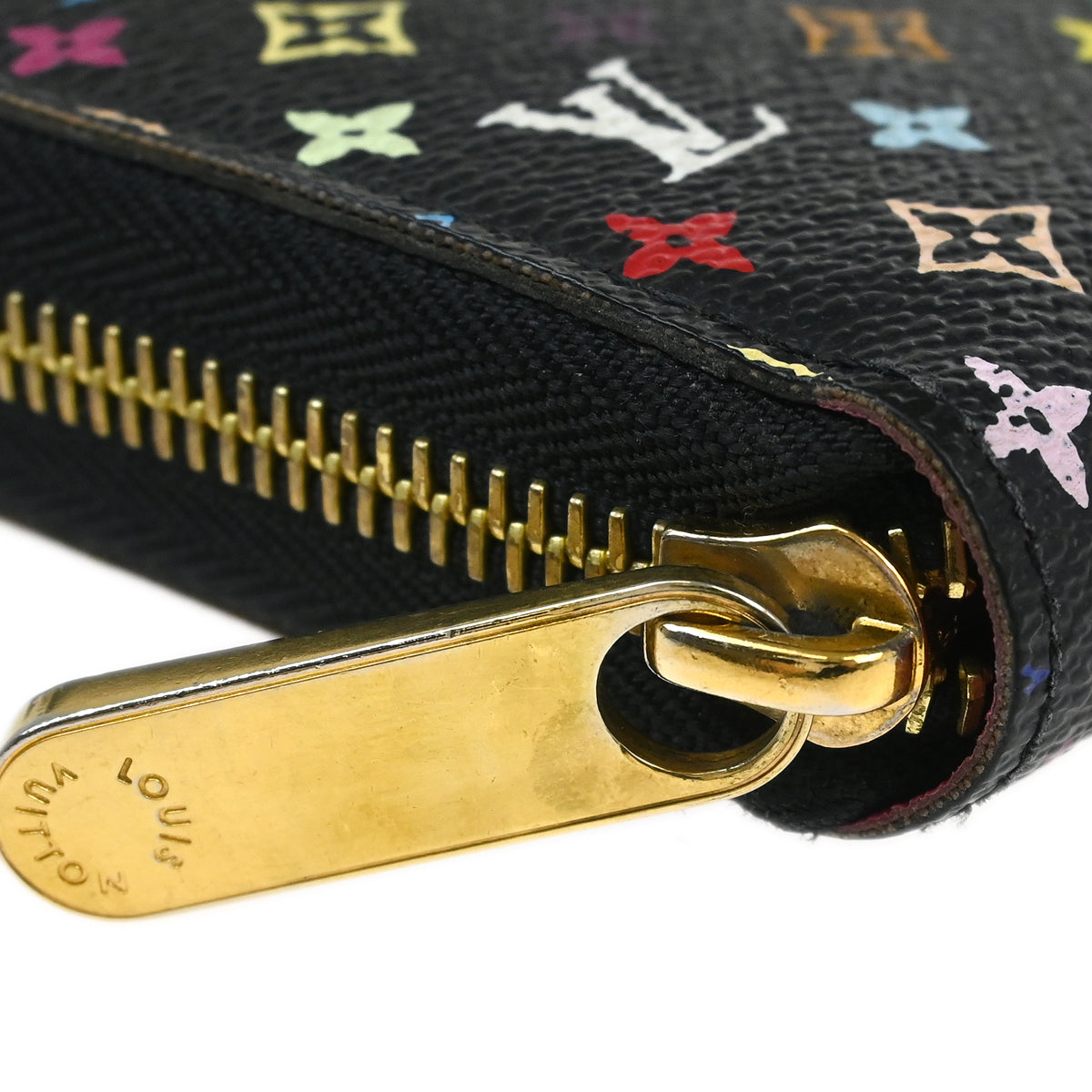 Louis Vuitton Black Multicolor Zippy Wallet M60243