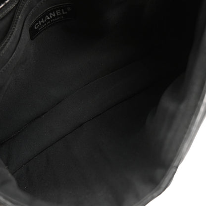 Chanel 2014 Black Lambskin Star Stitch Shoulder Bag