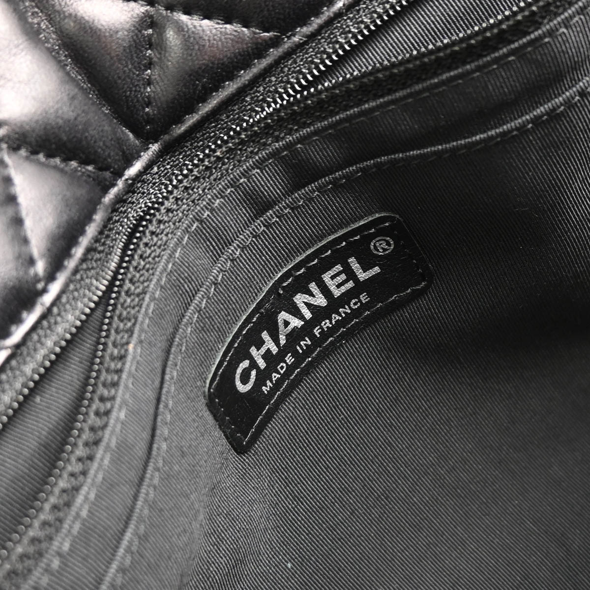 Chanel 2014 Black Lambskin Star Stitch Shoulder Bag