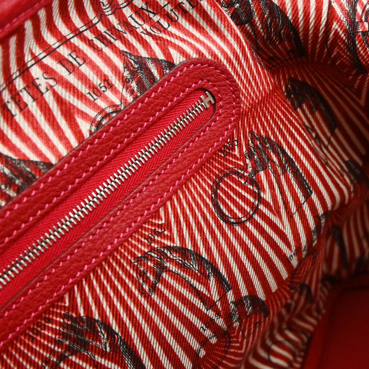 Hermes 2016 Rouge Vif Negonda Garden Party 36 PM Tote Handbag