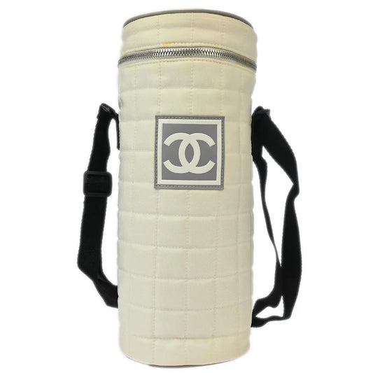 Chanel 2000-2002 White Nylon Sport Line Choco Bar Bottle Holder Shoulder Bag