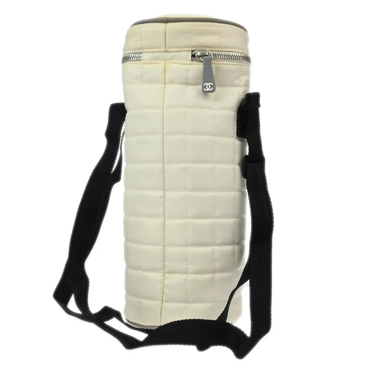 Chanel 2000-2002 White Nylon Sport Line Choco Bar Bottle Holder Shoulder Bag