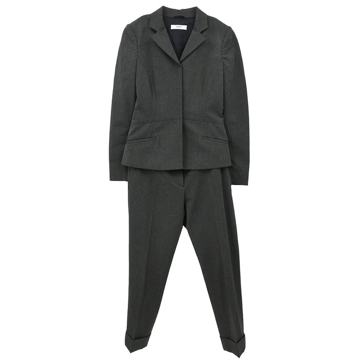 Prada 2007 Setup Jacket Pants Gray #38 #38S