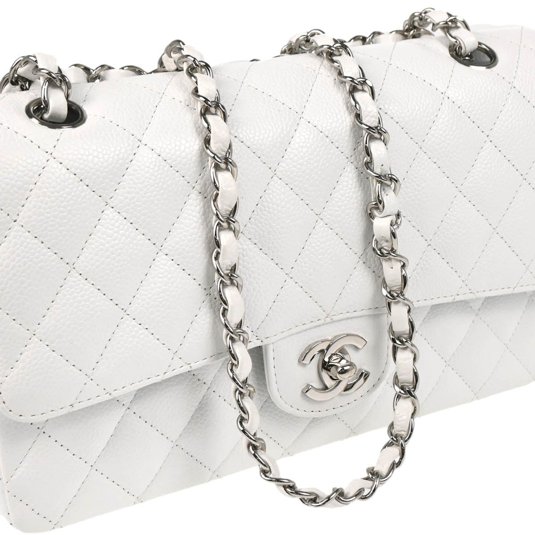 Chanel 2005-2006 White Caviar Medium Classic Double Flap