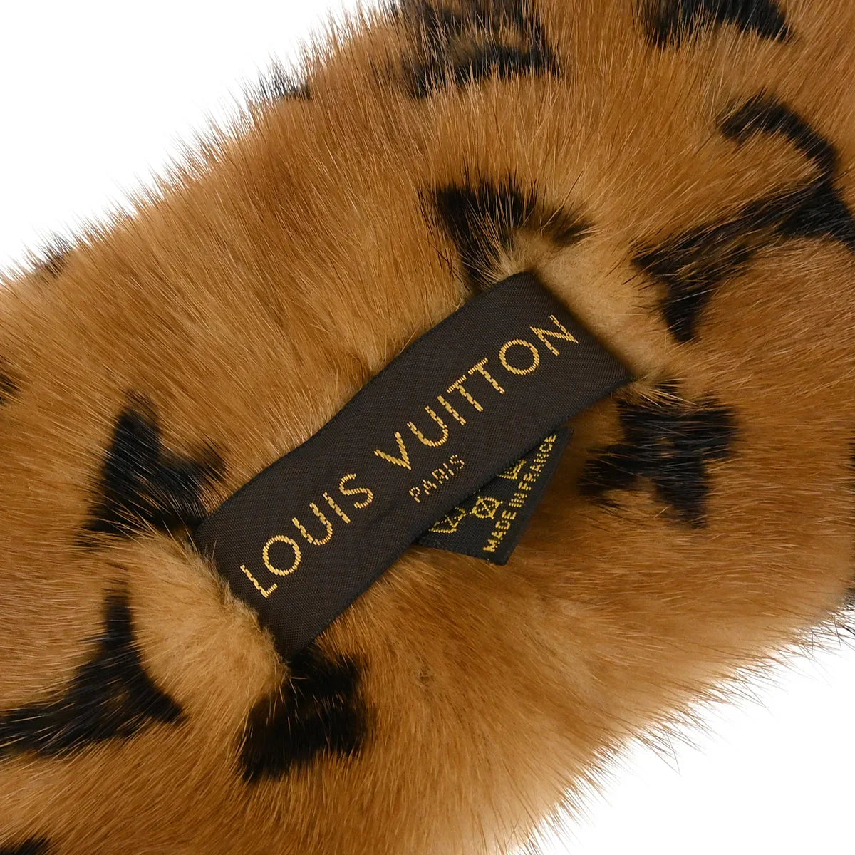 Louis Vuitton * Brown Monogram Escharp Fur Stole Shawl M72245