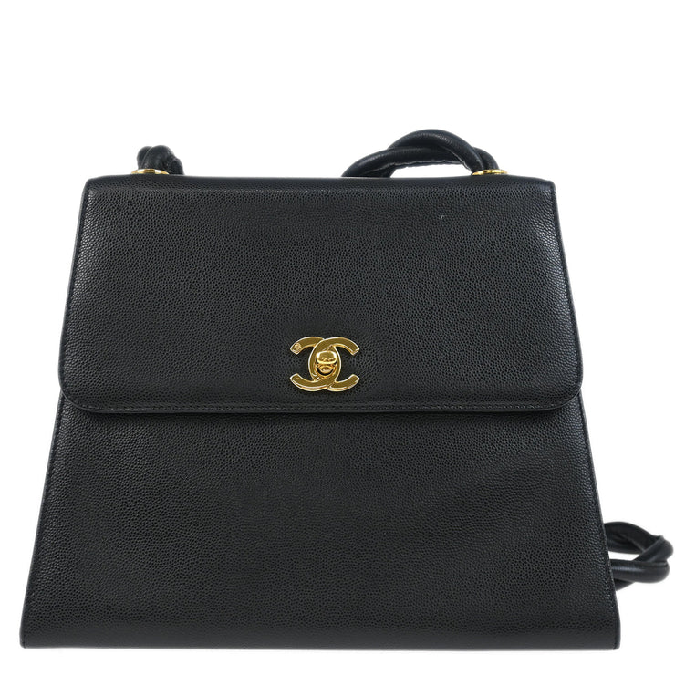 Chanel 1997-1999 Black Caviar Shoulder Bag