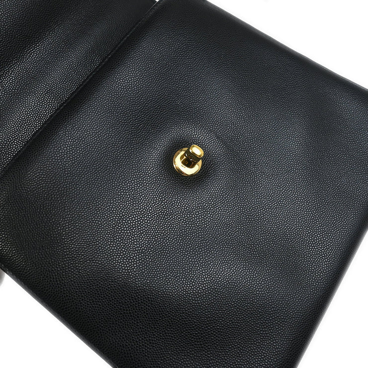Chanel 1997-1999 Black Caviar Shoulder Bag