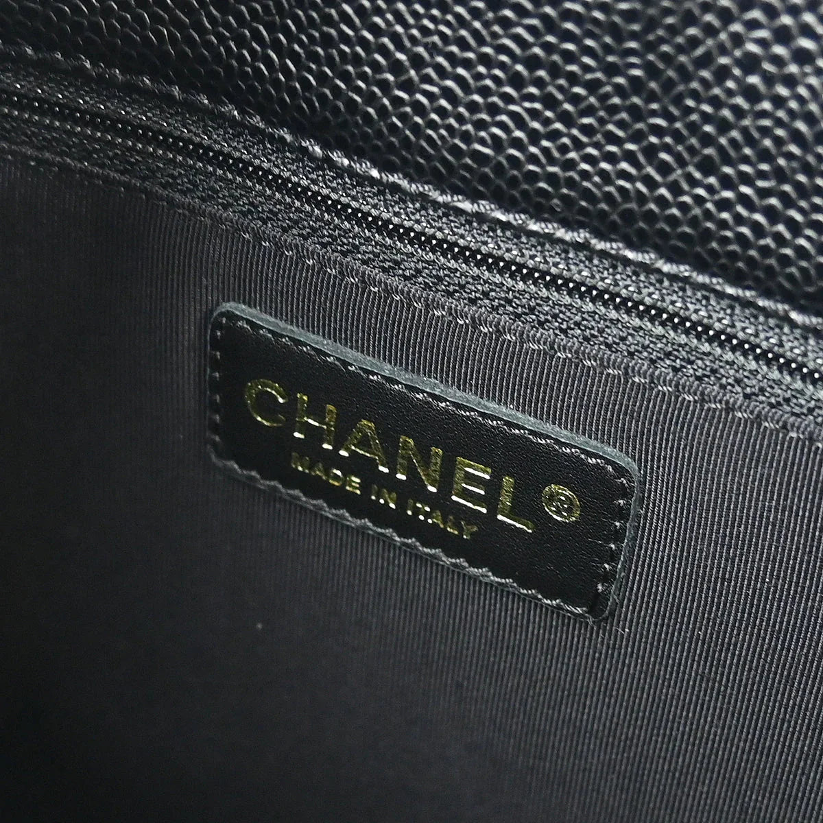 Chanel 2006-2008 Black Caviar Petite Shopping Tote PST Chain Handbag
