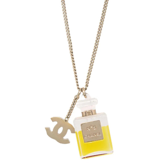 Chanel Gold Perfume Chain Pendant Necklace 04A
