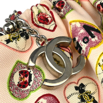 Chanel 2005-2006 Pink Canvas Valentine Chain Handbag