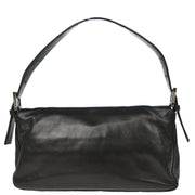 Fendi Black Leather Baguette Handbag