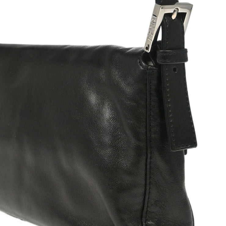 Fendi Black Leather Baguette Handbag