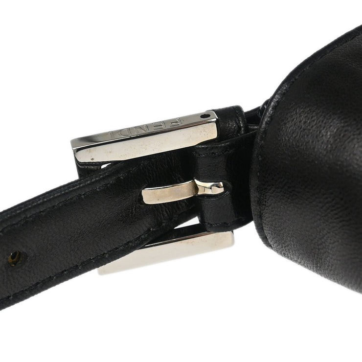 Fendi Black Leather Baguette Handbag