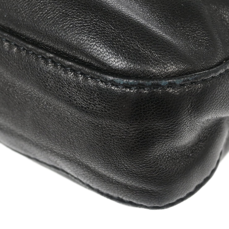 Fendi Black Leather Baguette Handbag