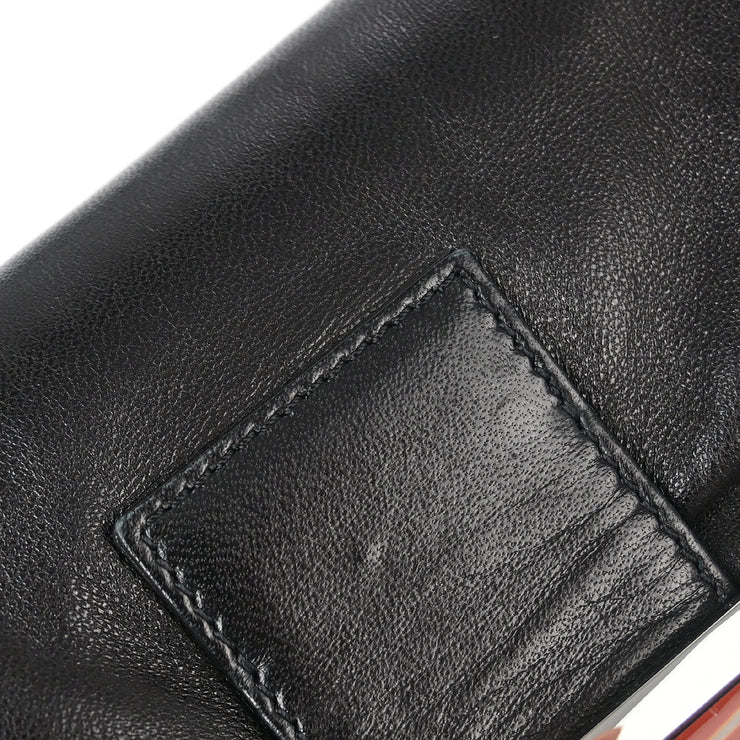 Fendi Black Leather Baguette Handbag