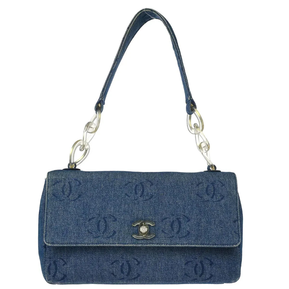 Chanel 2002-2003 Blue Denim Handbag