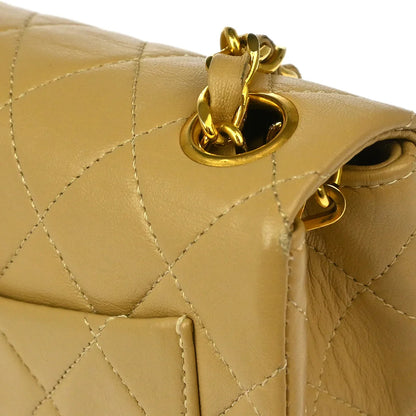 Chanel 1989-1991 Beige Lambskin Mini Classic Square Flap Shoulder Bag 17