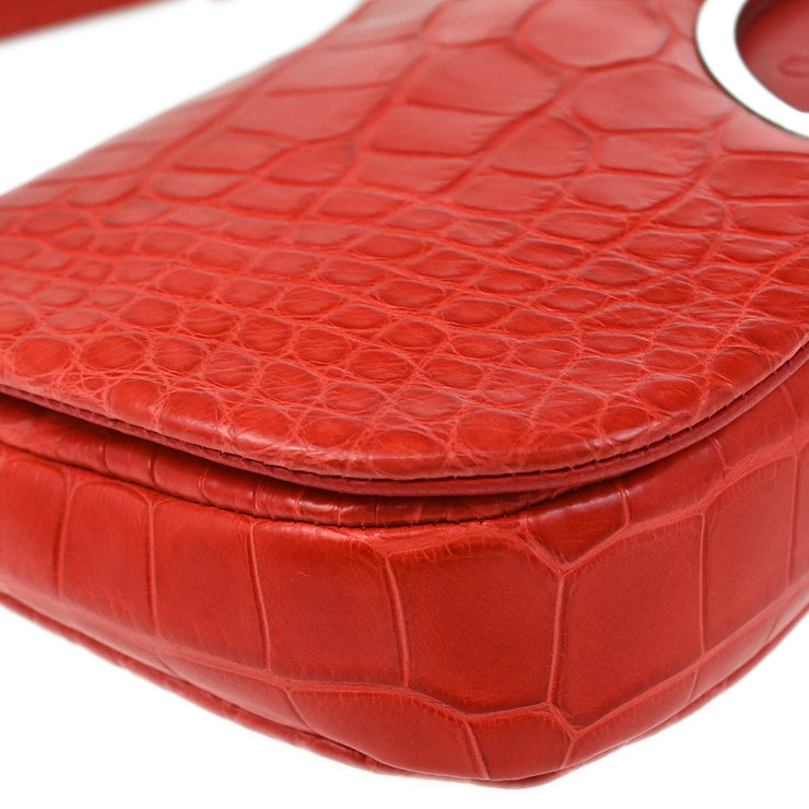 Christian Dior * 2000 Red Alligator Malice Handbag