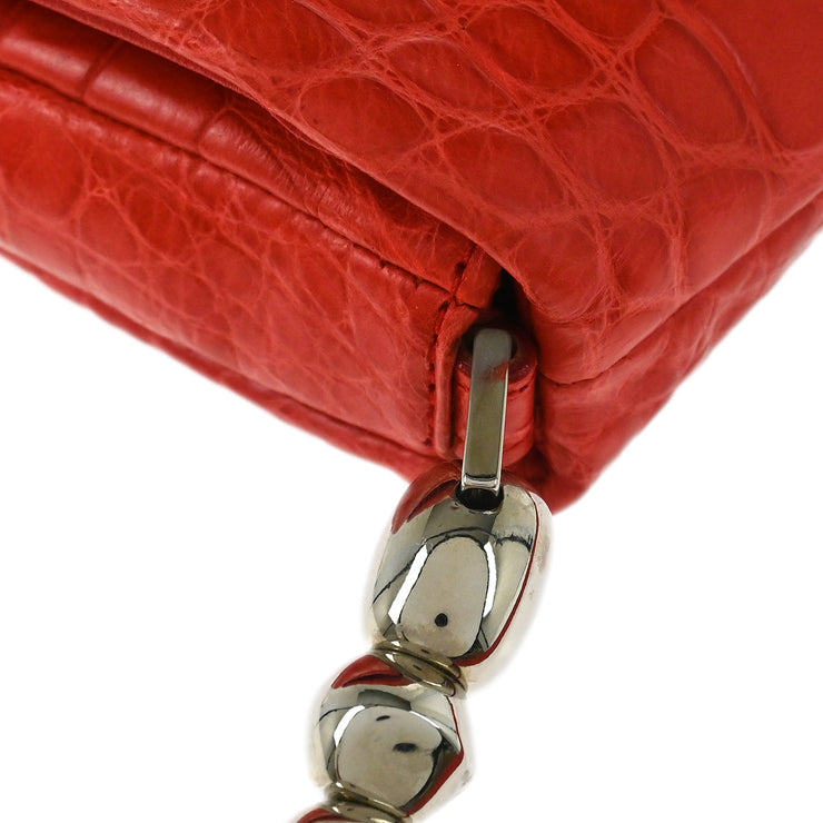 Christian Dior * 2000 Red Alligator Malice Handbag