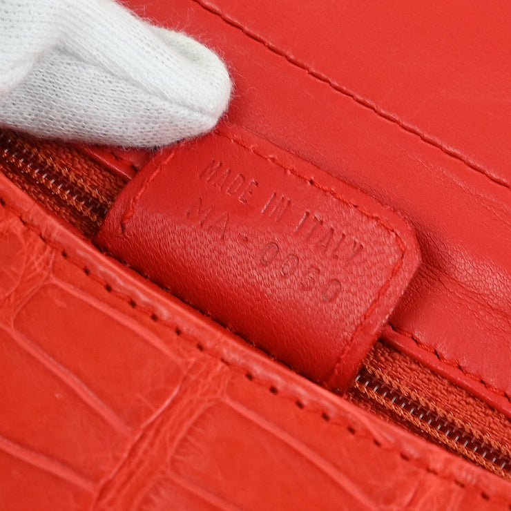 Christian Dior * 2000 Red Alligator Malice Handbag