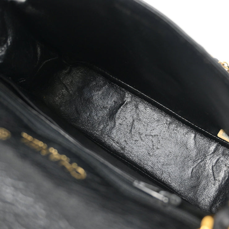 Chanel * Black Ostrich Mini Classic Square Flap Shoulder Bag 17