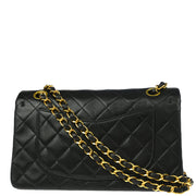 Chanel Black Lambskin Small Classic Double Flap Shoulder Bag