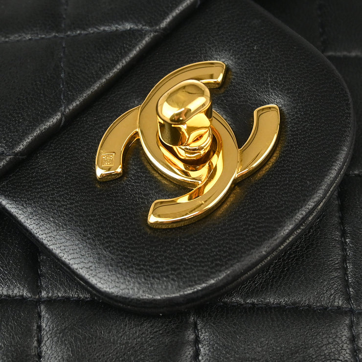 Chanel Black Lambskin Small Classic Double Flap Shoulder Bag