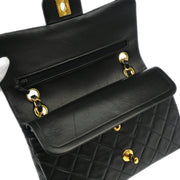 Chanel Black Lambskin Small Classic Double Flap Shoulder Bag
