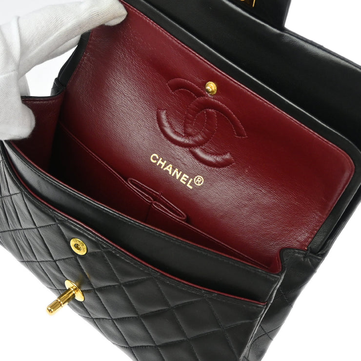 Chanel Black Lambskin Small Classic Double Flap Shoulder Bag