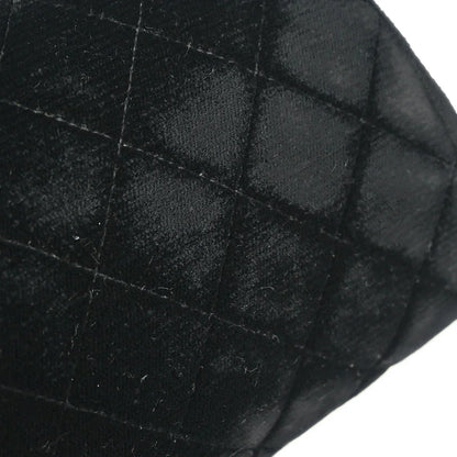 Chanel 1996-1997 Black Velvet Kisslock Chain Shoulder Bag