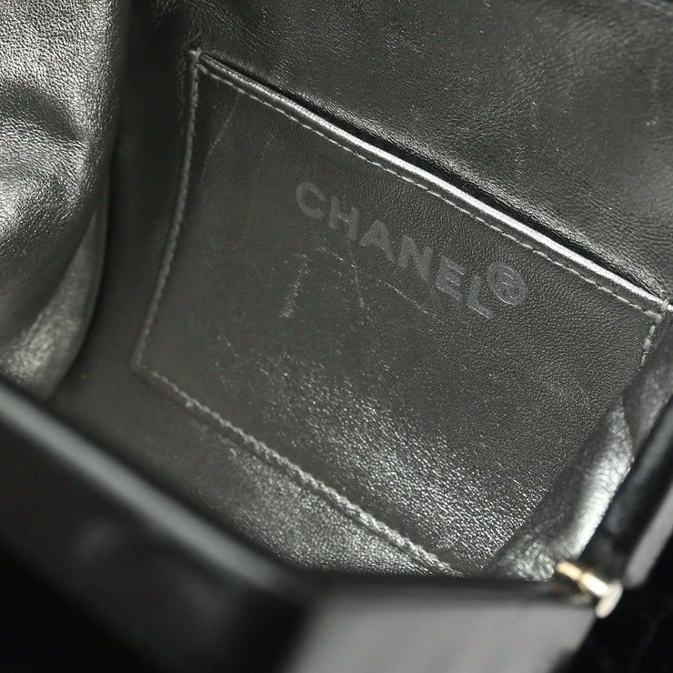 Chanel Black Velvet Kisslock Chain Shoulder Bag