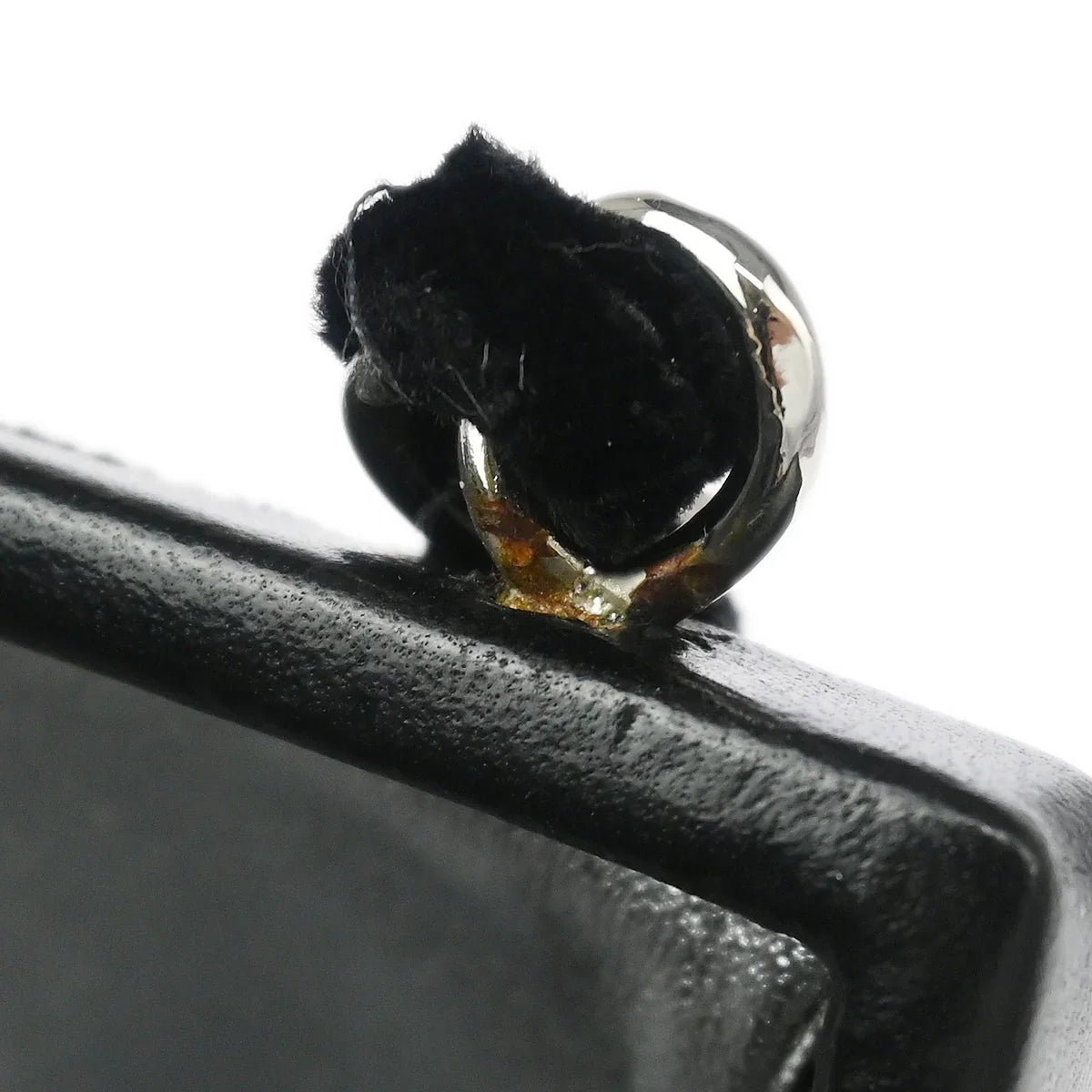 Chanel 1996-1997 Black Velvet Kisslock Chain Shoulder Bag