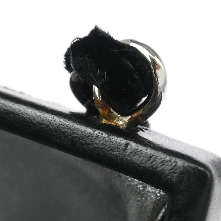 Chanel Black Velvet Kisslock Chain Shoulder Bag