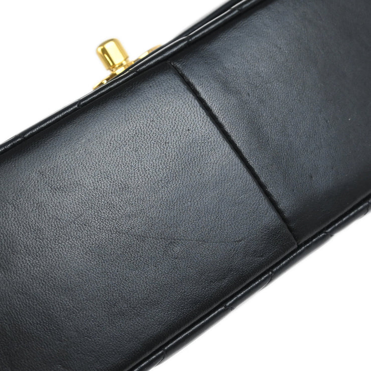 Chanel 1991-1994 Black Lambskin Medium Diana Shoulder Bag