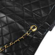 Chanel 1991-1994 Black Lambskin Medium Diana Shoulder Bag