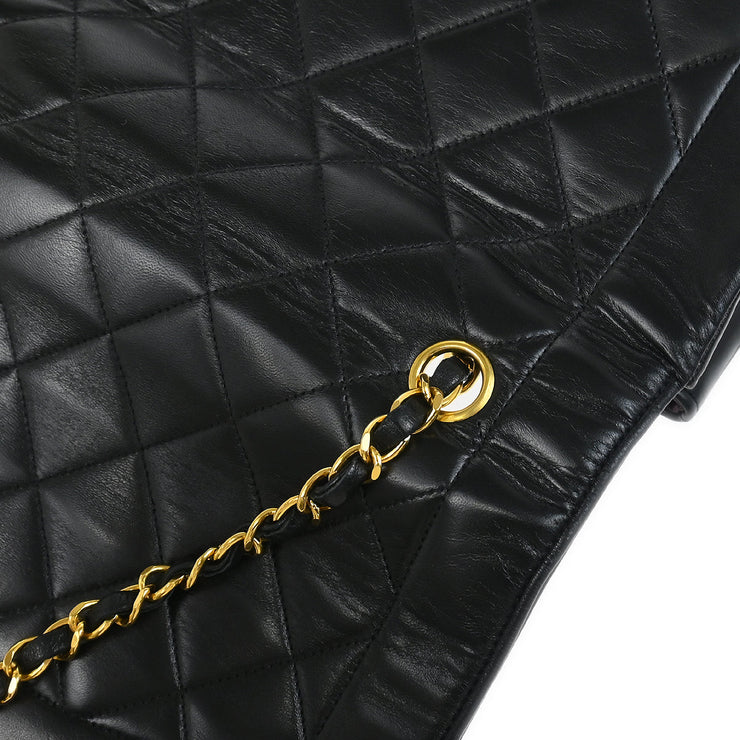 Chanel 1991-1994 Black Lambskin Medium Diana Shoulder Bag