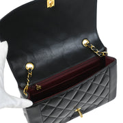 Chanel 1991-1994 Black Lambskin Medium Diana Shoulder Bag