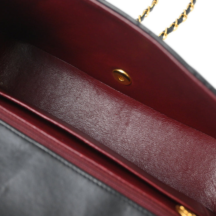 Chanel 1991-1994 Black Lambskin Medium Diana Shoulder Bag