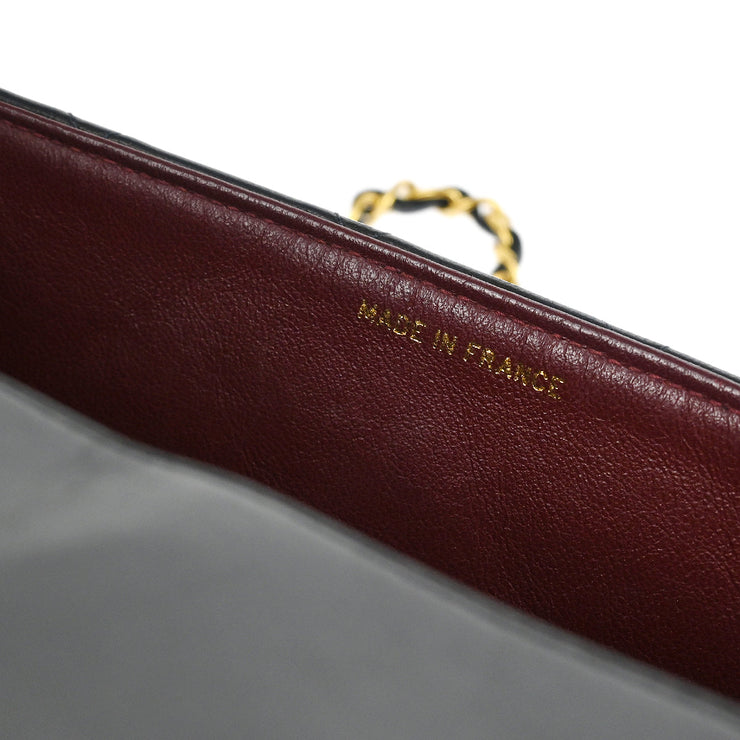 Chanel 1991-1994 Black Lambskin Medium Diana Shoulder Bag