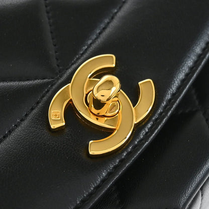 Chanel 1994-1996 Black Lambskin Medium Diana Shoulder Bag