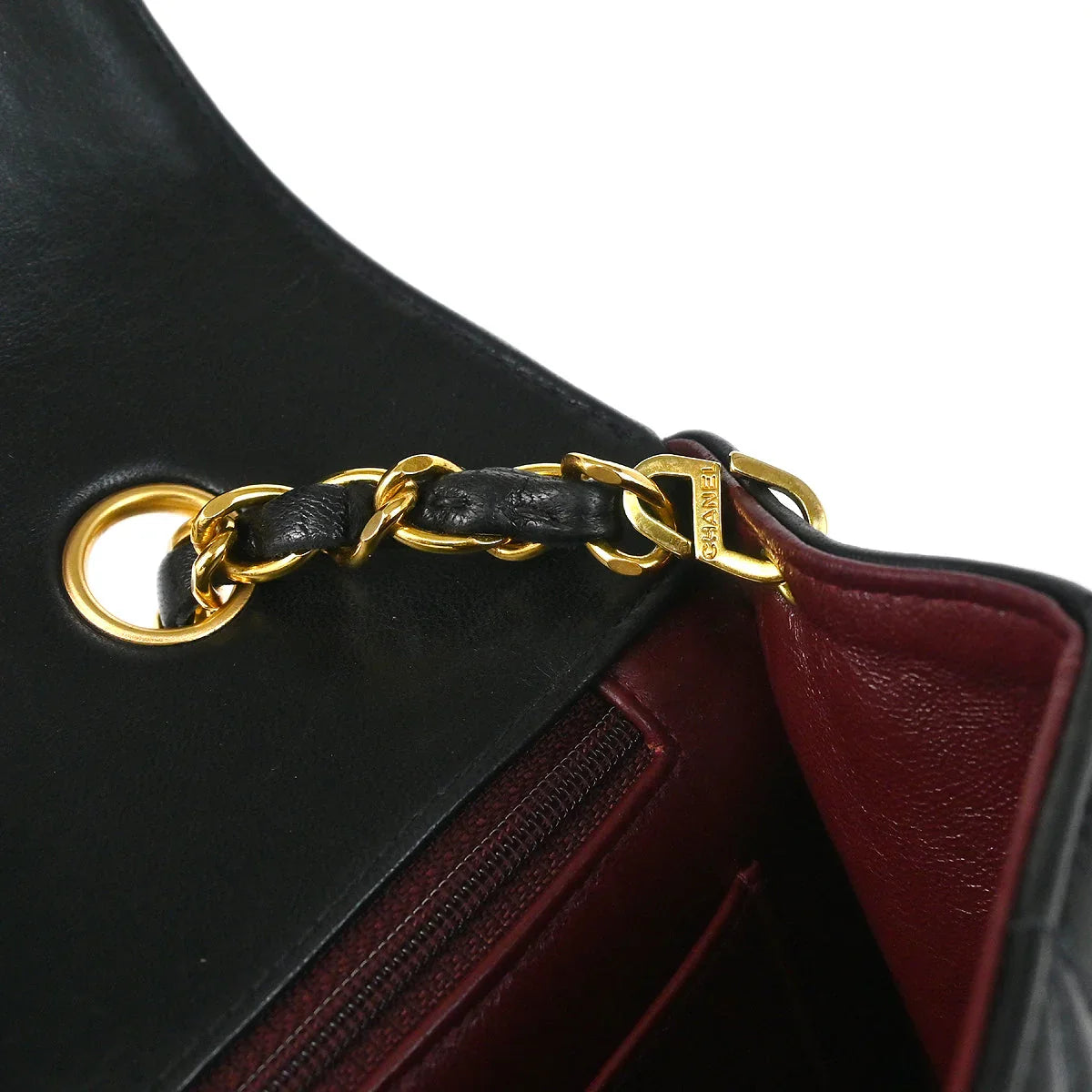 Chanel 1994-1996 Black Lambskin Medium Diana Shoulder Bag