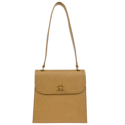 Chanel 1997-1999 Beige Caviar Shoulder Bag